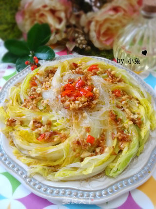 蒜蓉粉丝娃娃菜—白菜做出海鲜味的做法步骤:8