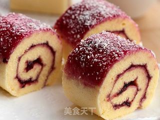 蓝莓椰丝蛋糕卷的做法步骤:14