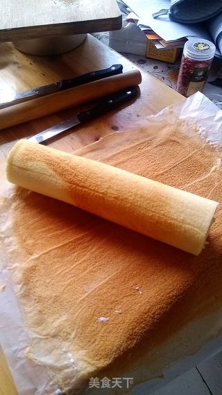 原味戚风蛋糕卷的做法步骤:26