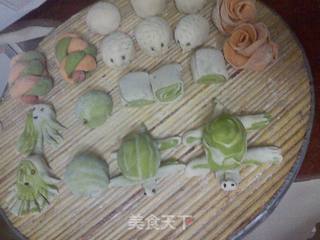 花样蔬菜馒头和豆沙包的做法步骤:3