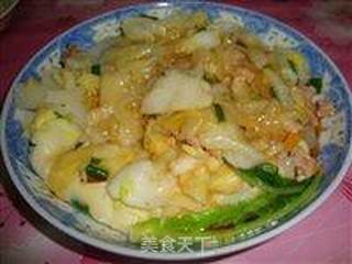 青菜加蛋蒸肠粉的做法步骤:5