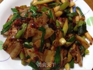 青蒜回锅肉的做法步骤:7