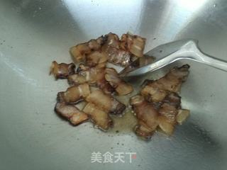 自制腊肉炒芸豆的做法步骤:3