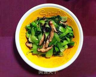 香菇油菜的做法步骤:4