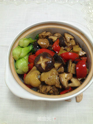 减肥餐之 香菇鸡肉煲仔饭的做法步骤:11