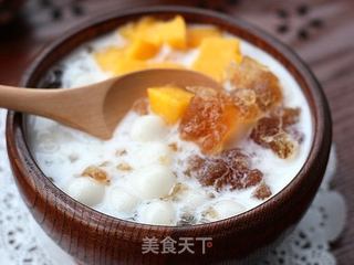 美容甜点——桃胶牛奶圆子羹的做法步骤:9