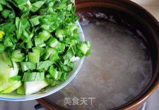 冬日暖意浮心头 --- 迟菜心瑶柱粥的做法步骤:7