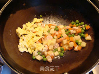 甜虾菠萝饭的做法步骤:9
