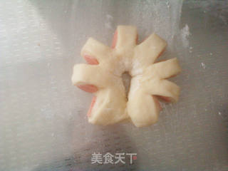 火腿香葱花型面包的做法步骤:10