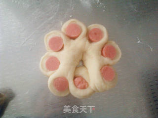 火腿香葱花型面包的做法步骤:11