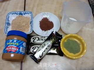 和风豆浆生巧克力3种的做法步骤：1