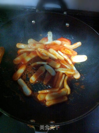 【酸酸的滋味】炒年糕的做法步骤:3