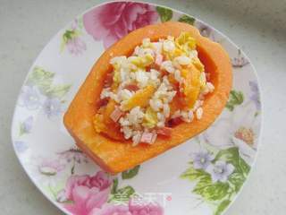 木瓜火腿蛋炒饭的做法步骤:10