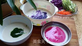 韩国风味彩色蔬菜卷饼的做法步骤:4