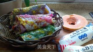 韩国风味彩色蔬菜卷饼的做法步骤:12