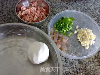 鲜肉虾仁窝贴的做法步骤:2