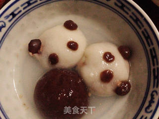 玫瑰花生馅儿的熊猫汤圆的做法步骤:15