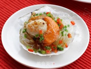蒜蓉粉丝蒸扇贝的做法步骤:15