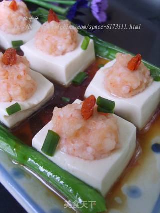 鲜虾酿豆腐的做法步骤:8
