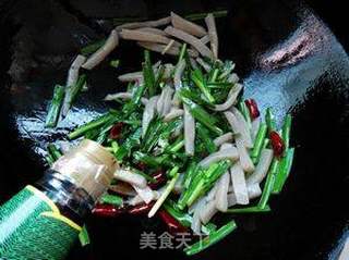 豉油韭菜炒魔芋的做法步骤:7