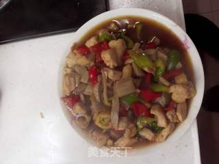 三色鸡丁的做法步骤:6