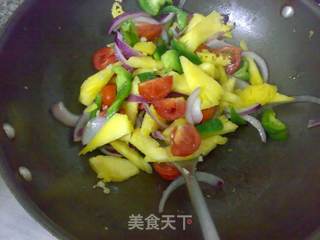鲜果烩虾仁的做法步骤:7