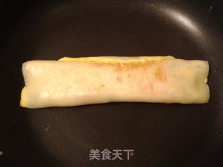 【葱香火腿蛋饼卷】的做法步骤:6