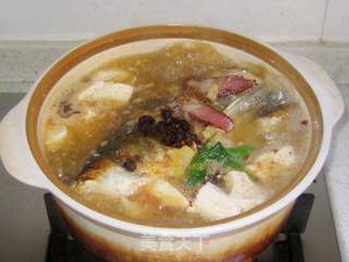 冻豆腐腊肉炖鲢鱼头的做法步骤:10