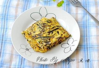 快手营养早餐-----海带鸡蛋饼的做法步骤:9