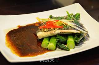 蒸立鱼和芥兰的做法步骤：15