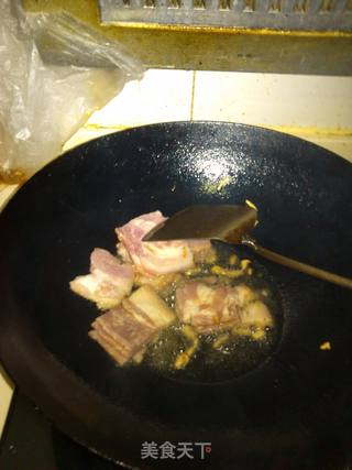 培根炒莜面的做法步骤:3
