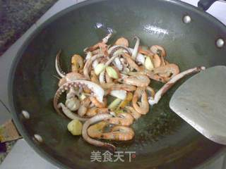 炝爆双鲜的做法步骤:8