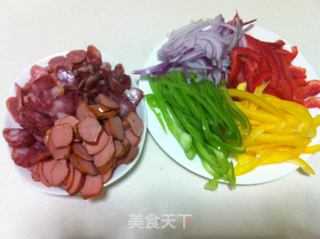 火腿蔬菜披萨的做法步骤:5