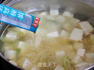 美味荠菜豆腐汤的做法步骤：5