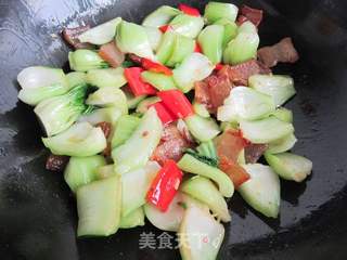 上海青炒腊肉的做法步骤:10