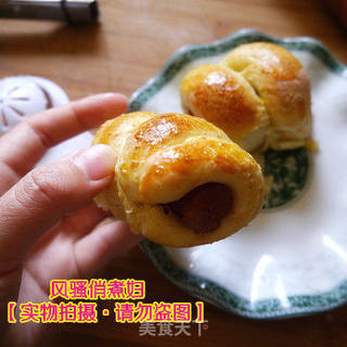 自制黄油燕麦面包+小热狗卷的做法步骤：8