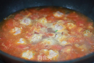 肉丸番茄汤的做法步骤:6
