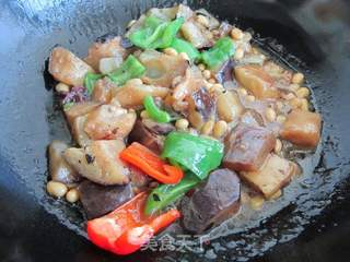 茄子焖黄豆的做法步骤:13