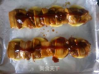 韩式肉味——土豆片烤肉的做法步骤:4