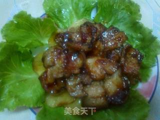 韩式肉味——土豆片烤肉的做法步骤:7