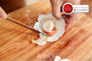 茄汁海鲜宽面的做法步骤:7