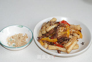 牛肉炒年糕的做法步骤:7