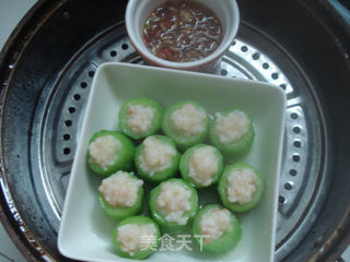 丝瓜虾茸盅的做法步骤:6