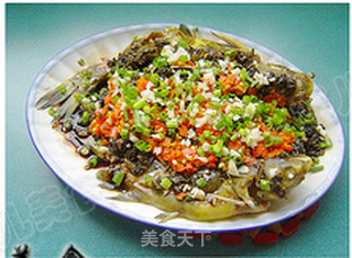 豆豉雪菜剁椒蒸嘎鱼的做法步骤:10