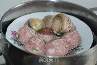 清炖蛤蜊狮子头的做法步骤:7