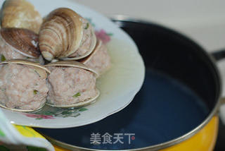 清炖蛤蜊狮子头的做法步骤:10