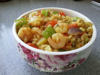 咖哩炒饭的做法步骤:9