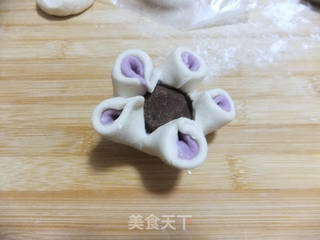 梅花豆沙包的做法步骤:8