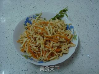 高茇炒鸡丝的做法步骤：4