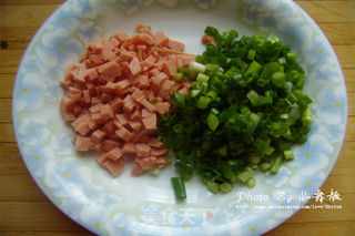 【南瓜火腿蛋饼】的做法步骤:2